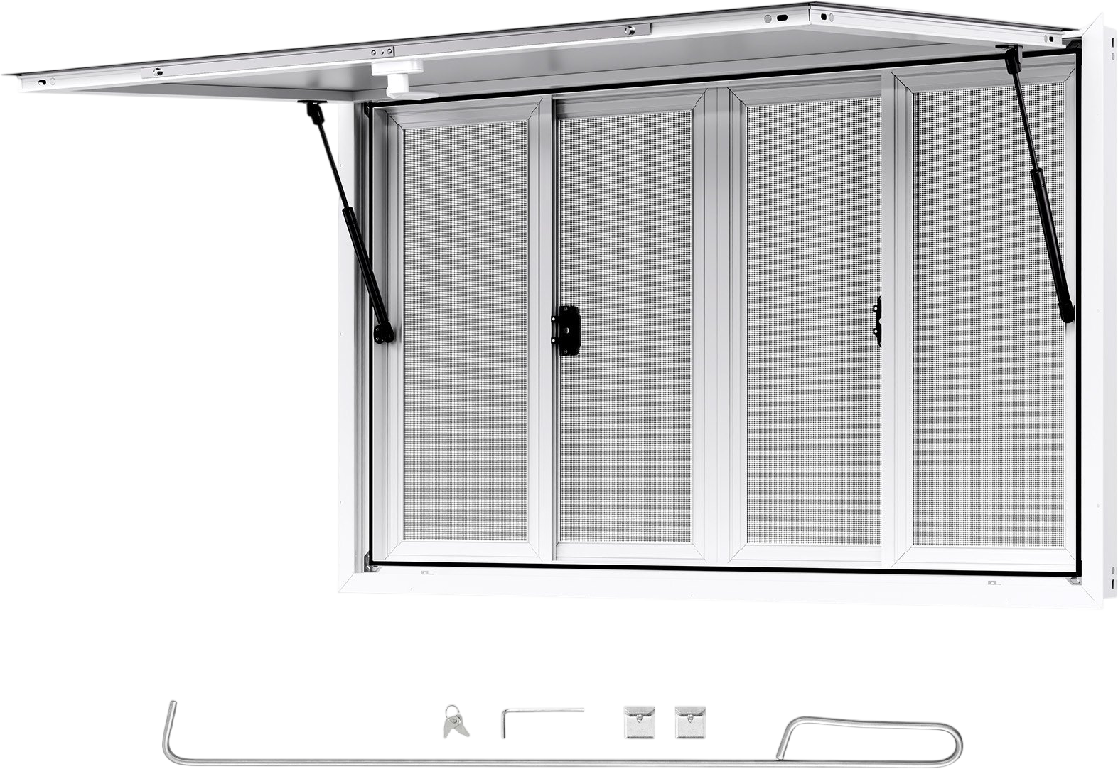 Vevor Concession Window 53 x 33 in. with 4 Sliding Panes Awning Door New