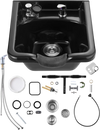 VEVOR Shampoo Bowl, ABS Plastic Shampoo Sink for Salons and Home, Easy to Clean and Install Salon Shampoo Bowls for Hair Stylists, Shampoo Sink for Spa Center, Barbershop and Beauty Salon Use, Black