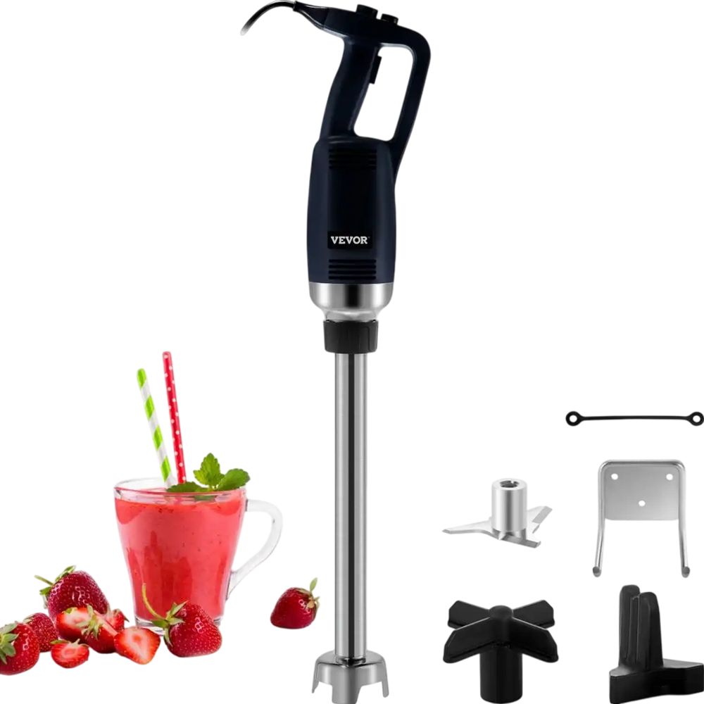 VEVOR Commercial Immersion Blender Variable Speed Heavy Duty Immersion Blender 750W Commercial Hand Mixer 304 Stainless Steel Hand Blender Commercial (11.8")
