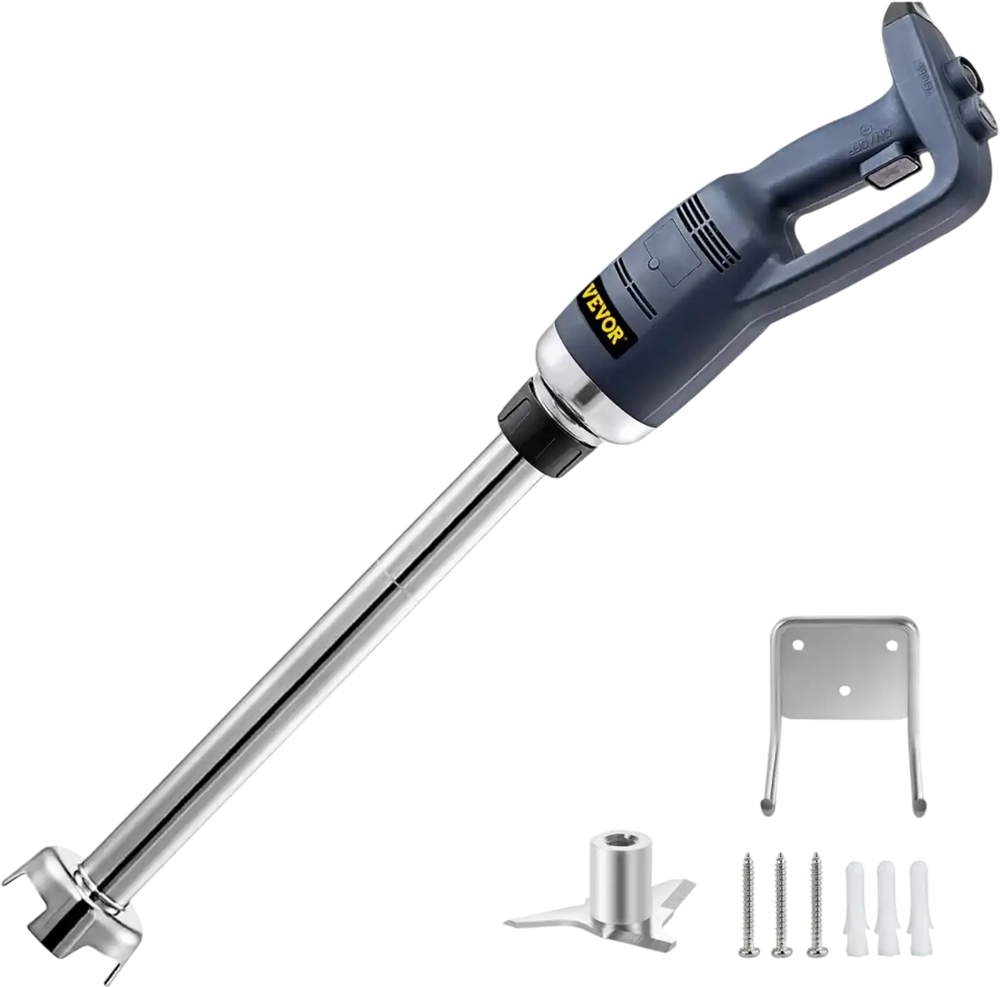 VEVOR Commercial Immersion Blender 500W Power, Hand Held Mixer with 15.7-Inch 304 Stainless Steel Removable Shaft, Electric Stick Blender Variable Speed 4000-16000RPM