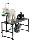 VEVOR Goat Milking Stand, 600 lbs Heavy Duty Goat Stand with Feed Bin, Adjustable Headpiece & Tool Basket, Stanchion for Grooming & Hoof Trimming, Metal Livestock Platform for Sheep, 51" x 23", Black