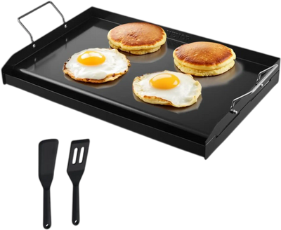 VEVOR Carbon Steel Griddle, 24x16 inch Universal Flat Top Rectangular Plate, Gas Grill Griddle for BBQ Grill, Teppanyaki, Portable Family Cookware with Handle, for Camping Tailgating Party