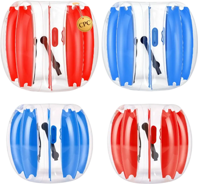 Vevor Bumper Balls 4 Pack Inflatable 3'+4' Bubble Balls for Kids & Teens Blue Red New