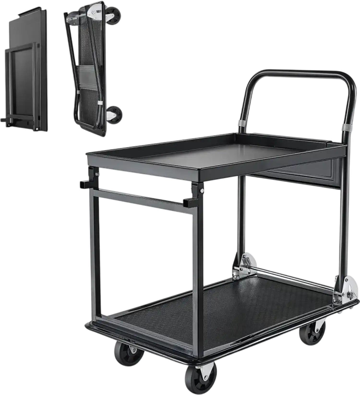 Vevor Platform Cart Foldable 2-Tier Push Dolly 700 lbs 28.7