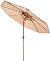 VEVOR Tiki Umbrella, 9 ft Thatched Patio Umbrella with Tilt, 2-Tier Hawaiian Style Beach Parasol with PP Thatch and 8 Metal Ribs, Grass Pool Umbrellas for Beach, Patio, Poolside, Backyard & Garden