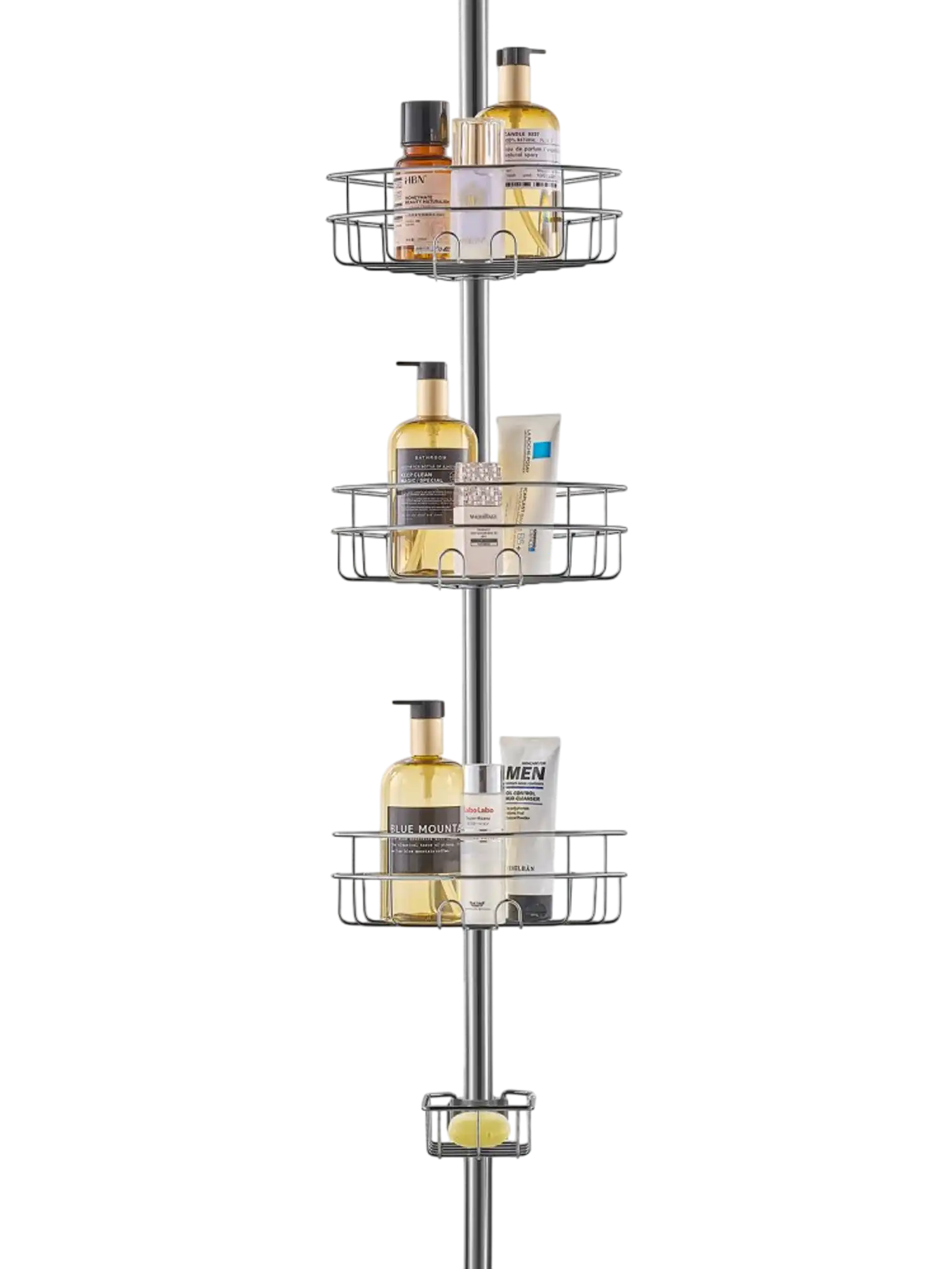 Vevor Shower Corner Caddy Adjustable Tension Pole Bathroom Organizer 39