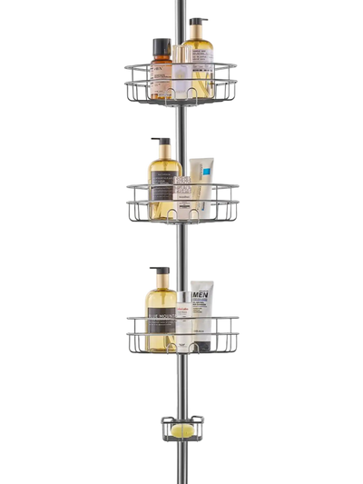 Vevor Shower Corner Caddy Adjustable Tension Pole Bathroom Organizer 39