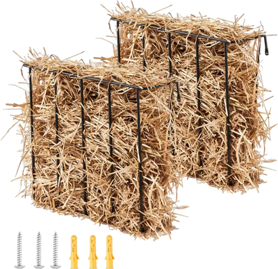 Vevor Livestock Hay Feeder Wall-Mounted 24 Gallon 2-Pack New