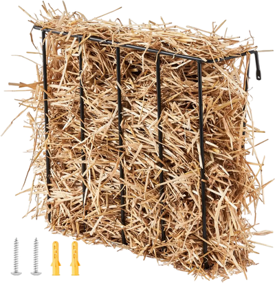 VEVOR Livestock Hay Feeder, 24 Gallons Large Capacity, Heavy-Duty Steel Goat Hay Rack, 27'' Long Wall Mounted Horse Hay Holder, Multiple Sided Feeding Rack for Sheep Farm Livestock Indoor Outdoor
