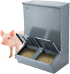 VEVOR Hog Feeder, 3.7 Bushel Capacity, Double Door Pig Feeder, Heavy Duty Steel Piglets Feeder, Multipurpose Trough Creep Feeder, Outdoor Livestock Feeder Farm Accessory for Feeding up to 8 Hogs