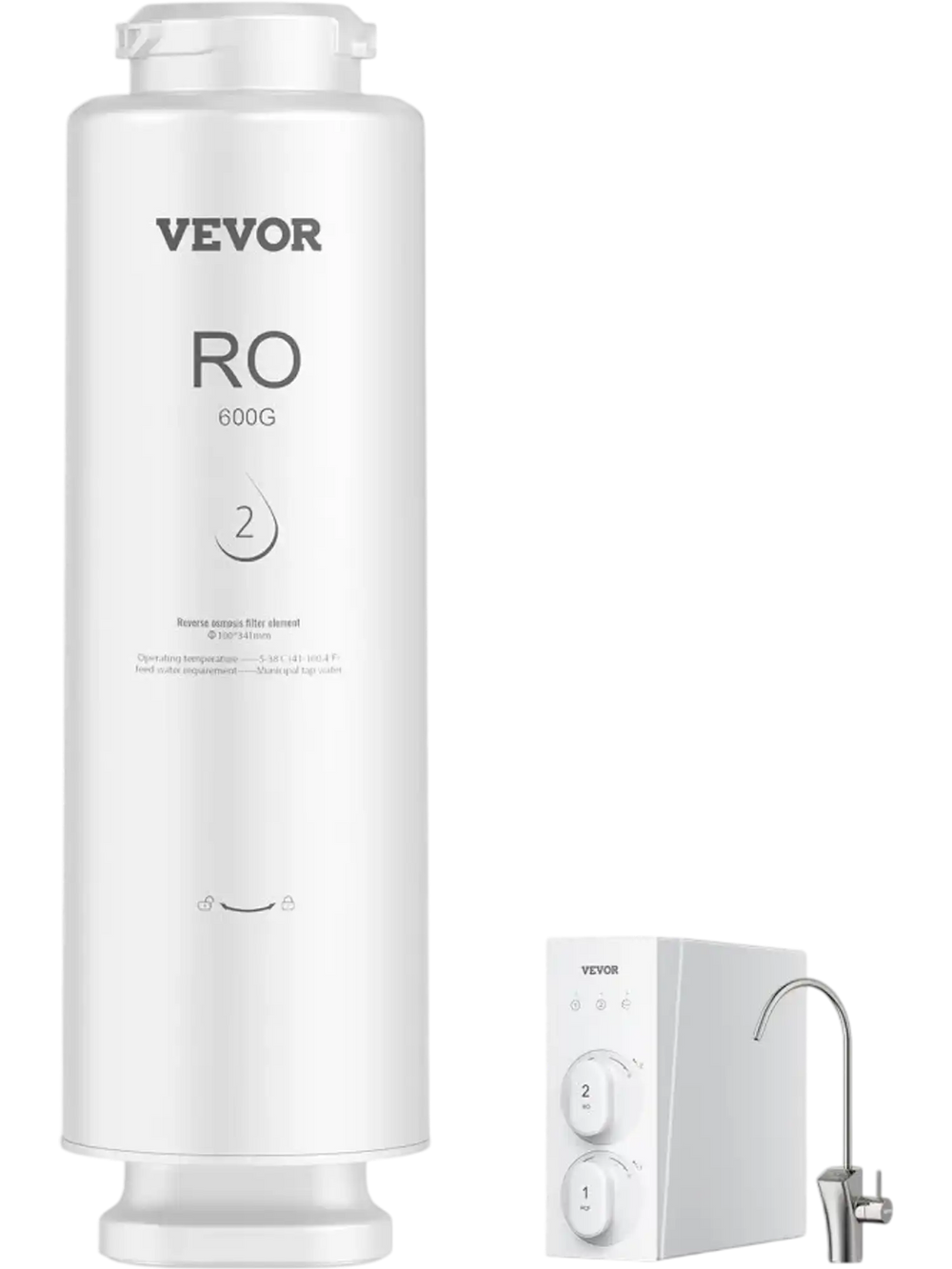 VEVOR Reverse Osmosis System, 600 GPD 10-stage Reverse Osmosis Water Filter Replacement, RO Filter Cartridge for 24 Months, Reduces Lead & Chlorine, Compatible with SS-003 Under Sink Water Filter