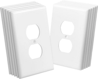 VEVOR 1-Gang Duplex Outlet Covers, 10 Pack Standard Size Wall Outlet Cover, Unbreakable and  Impact-Resistant Polycarbonate Thermoplastic, Dual Receptacle Faceplate, for Electrical Outlets, White