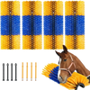 VEVOR Livestock Scratching Brush, 4 Pcs Horse Brush with 8 Screws, 20 x 7.5 in Cow Scratcher, for Back Itch Relief & Keep Cleaning, Grooming & Scratching Post Brush for Horse, Pig, Cattle Supplies