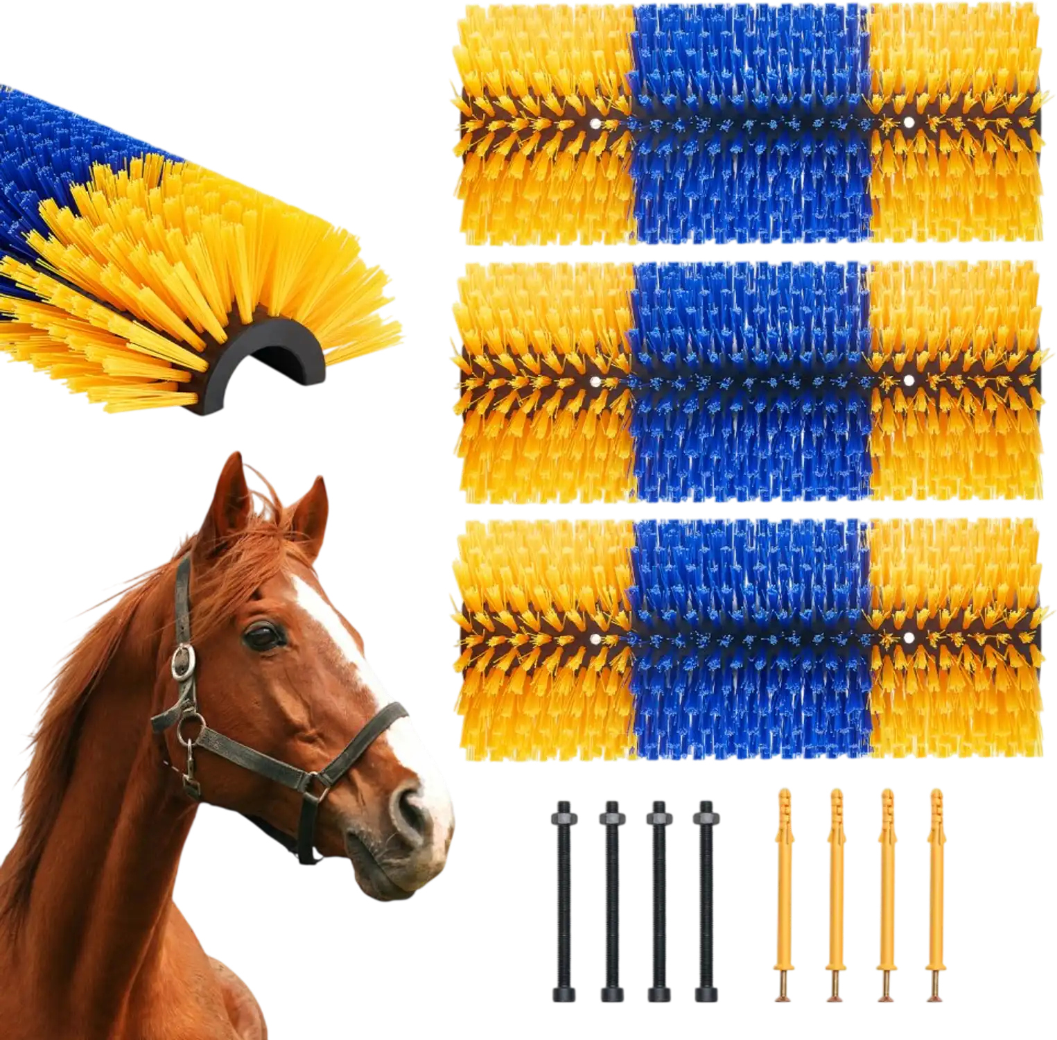 Vevor Livestock Scratching Brush 3-Pc 17.1
