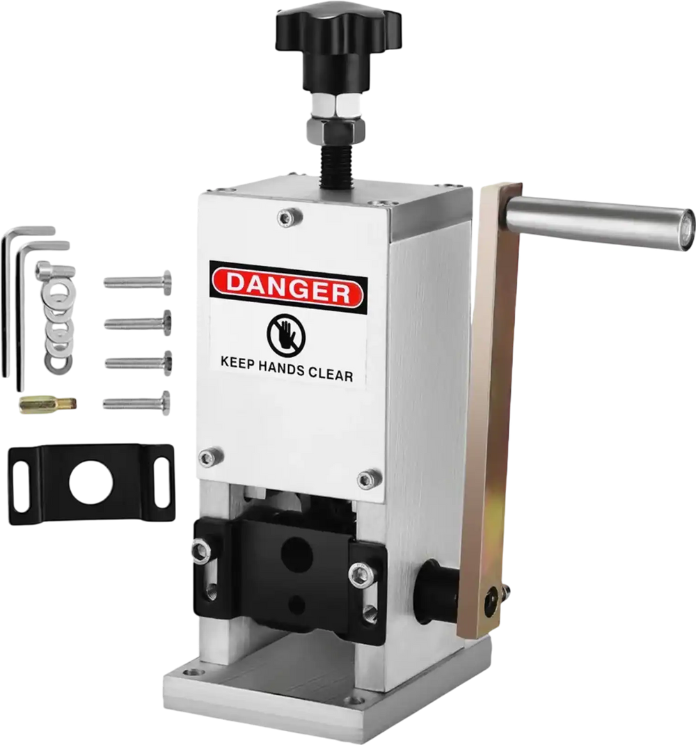 VEVOR Manual Wire Stripping Machine 0.06-0.98 inches, Wire Stripper Machine with Hand Crank Portable, Wire Stripping Tool Aluminum Construction,for Scrap Copper Recycling