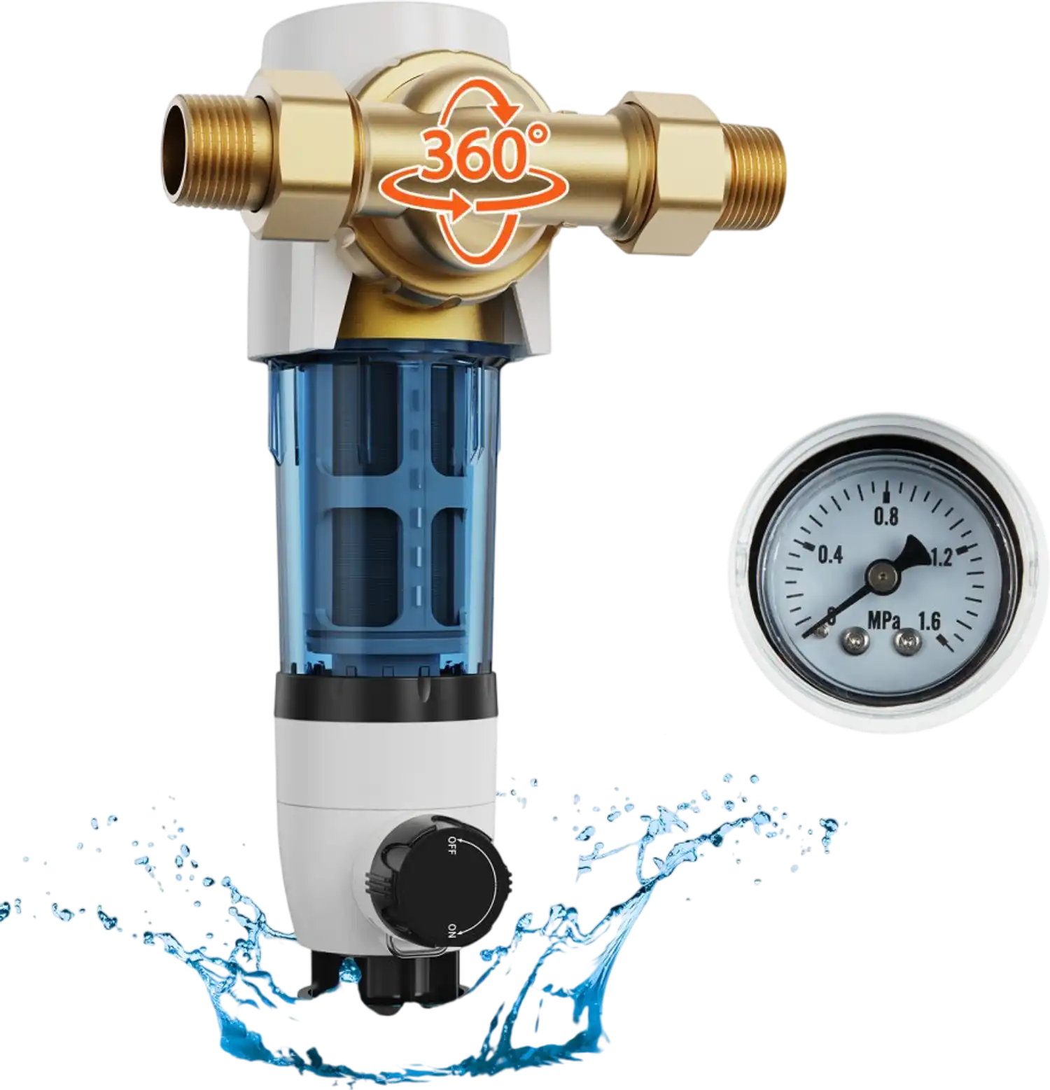 Vevor Sediment Filter Whole House Spin Down 40 Micron Well Water 3/4