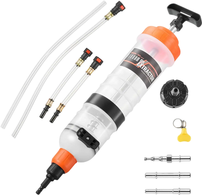 VEVOR 1500CC Fluid Extractor, Manual Automotive Fluid Pump Extractor, Oil Syringe with Long Hose and Extension Tubes Easy Oil Change, Suction Pump for Lawn Mowers Cars Ships Golf Carts Motorcycles