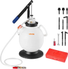 VEVOR Transmission Fluid Pump, 7.5 L Capacity, Manual Fluid Transfer Pump with 8 ATF Adapters & 47 in Outlet Horse, ATF Refill Kit, Oil Extractor Dispenser with HDPE Tank for Cars, Lawn Mowers