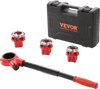 VEVOR Ratchet Pipe Threader Kit, 1/2" NPT, 3/4" NPT, 1" NPT Manual Ratcheting Pipe Threader, Portable Pipe Threading Tool Set with 3PCS NPT Dies, Storage Case for Galvanized Aluminum Iron Copper Pipes