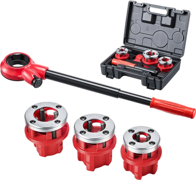 VEVOR Ratchet Pipe Threader Kit with 3 Dies, 1/2
