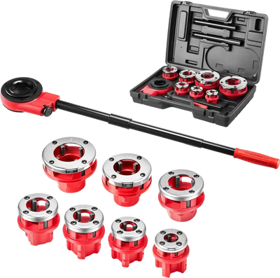 VEVOR Ratchet Pipe Threader Kit with 7 Dies, 3/8