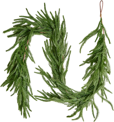 VEVOR Christmas Garland, 5-FT Realistic Norfolk Pine Garland, Evergreen Real Touch Artificial Faux Greenery Garlands, for Holiday Indoor Outdoor Xmas Decoration on Table, Mantel, and Fireplace