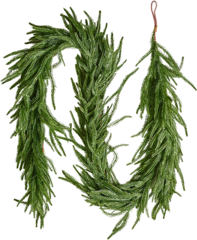 VEVOR Christmas Garland, 6-FT Realistic Norfolk Pine Garland, Evergreen Real Touch Artificial Faux Greenery Garlands, for Holiday Indoor Outdoor Xmas Decoration on Table, Mantel, and Fireplace
