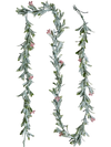 VEVOR Christmas Garland, 9-FT Realistic Greenery Decorated with Vines, Olive Leaves, and Berries, Evergreen Faux Garlands with Light String for Indoor Outdoor Xmas Decoration on Mantel Fireplace