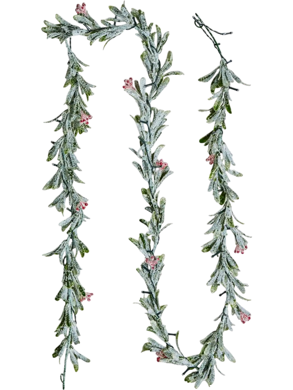 VEVOR Christmas Garland, 9-FT Realistic Greenery Decorated with Vines, Olive Leaves, and Berries, Evergreen Faux Garlands with Light String for Indoor Outdoor Xmas Decoration on Mantel Fireplace