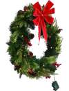 VEVOR Christmas Wreath, 24 Inches Pre-Lit Artificial Christmas Wreath with 50 LED Lights and Timer, Decorated with Pine Cones, Red Berry Clusters, Holly Leaves, Suitable for Fireplace Door Window