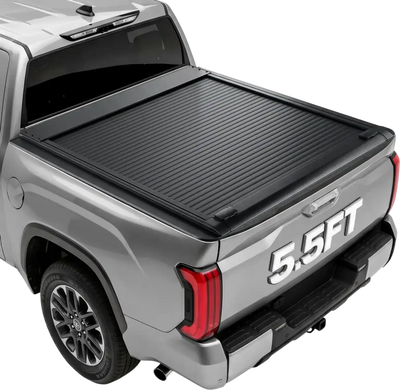 VEVOR Retractable Tonneau Cover 5.5FT Hard Truck Bed Cover Manual Retract, Compatible with 2022-2026 Toyota Tundra Crew Cab with Deck Rail System 5.5FT Bed (66.7