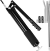 VEVOR Grease Gun, 10000 PSI Max. Working Pressure, 20 OZ / 600 CC Capacity Heavy Duty Lever Action Grease Gun Kit, Includes 18.5 Inch Flexible Hose, 2 Black Flat Couplers, and 1 Straight Metal Pipes