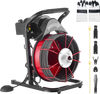 VEVOR Drain Cleaner Machine 75 FT x 1/2 Inch, Sewer Snake Auger Manual Feed with 4 Cutters & Air-activated Foot Switch for 2" to 6" Pipes