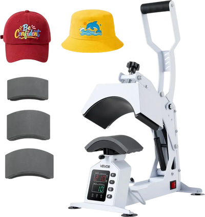 Vevor Hat Press Machine 4-in-1 Heat Press for Hats and Caps White New