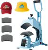 VEVOR Hat Heat Press Machine, with 4 Interchangeable Platens and Caps Stretcher, Precise Temperature & Time Control, Heat Press for Hats and Caps, for HTV Iron On and Sublimation Projects, Light Blue