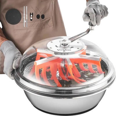 VEVOR Bud Leaf Bowl Trimmer, 16 in Manual Bud Trimmer, with Sharp Stainless Steel Blades, Visual Cutting, Wet & Dry Hydroponic Cutting Machine, Twisted Spin Cut for Plants Leaves Buds Flowers