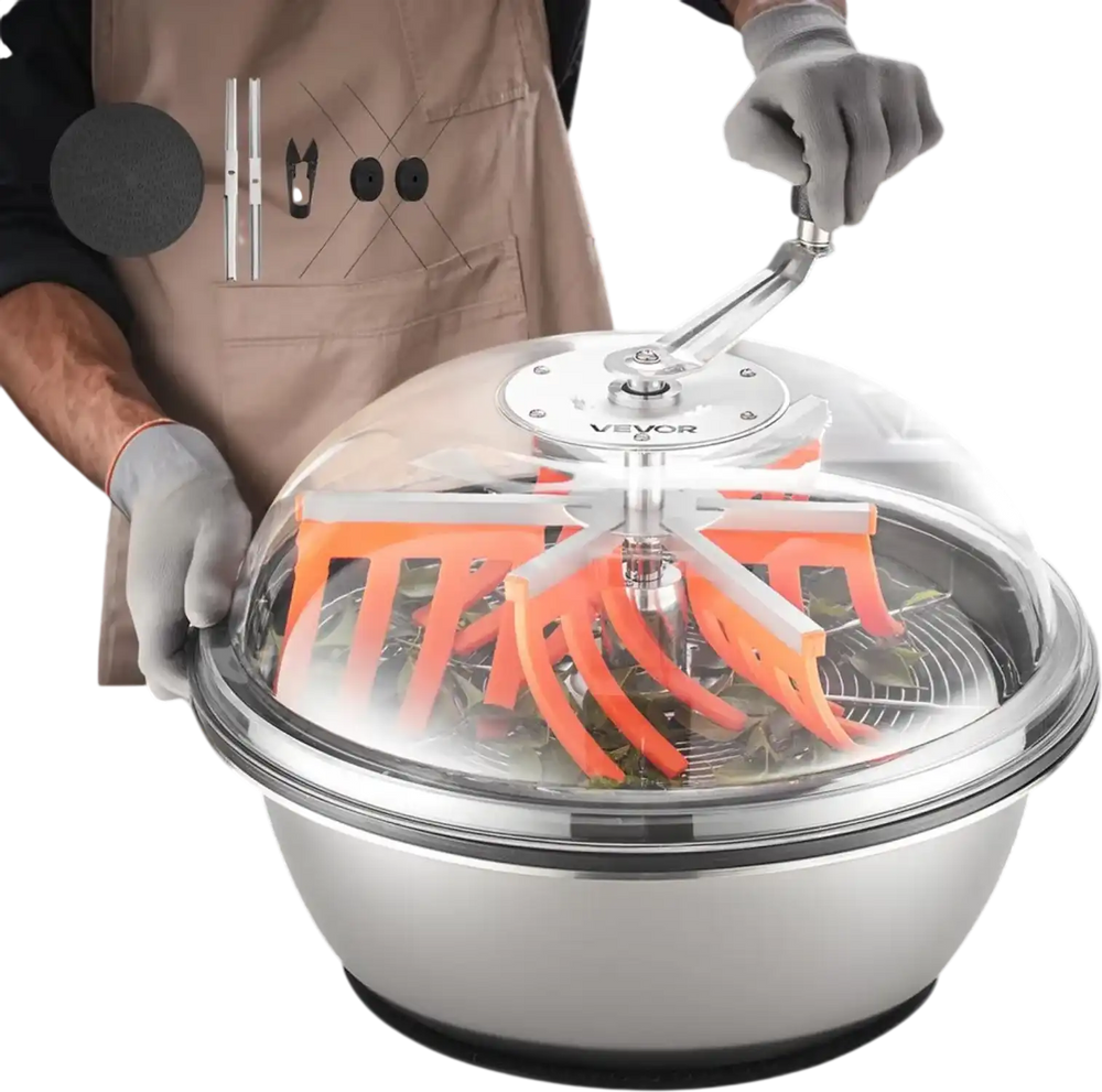 VEVOR Bud Leaf Bowl Trimmer, 19 in Manual Bud Trimmer, with Sharp Stainless Steel Blades, Visual Cutting, Wet & Dry Hydroponic Cutting Machine, Twisted Spin Cut for Plants Leaves Buds Flowers