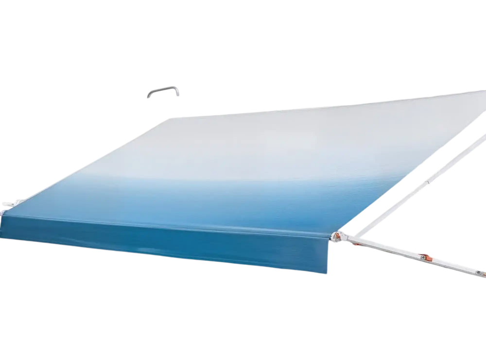 VEVOR Manual RV Awning Complete Kit, 18.12FT Retractable RV Awning with Aluminum Alloy Frame & Waterproof PVC Fabric, Outdoor Camping Trailer Awnings Fit Most RVs (18FT Type, Gradient Blue)
