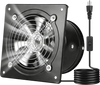 VEVOR 6 Inch Exhaust Fan, 308 CFM High Velocity Wall Mount Vent Fan with On/Off Control, Low Consumption, Portable Ventilation Extractor for Attic,Garage,Basement,Workshop,Kitchen, Chicken Coop,Black