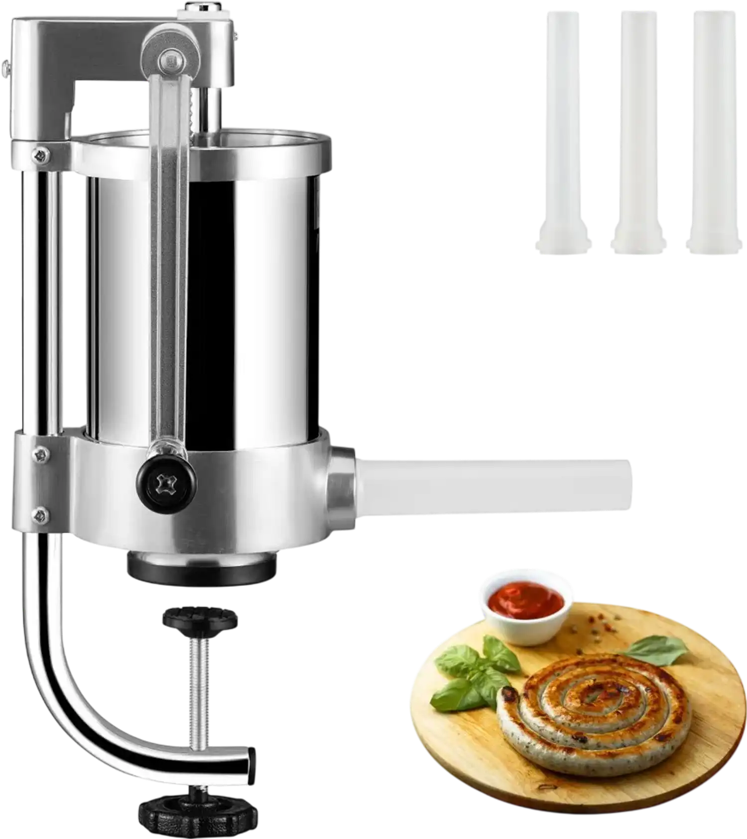 Vevor Sausage Stuffer 1.5L 2.5 lbs Stainless Steel Vertical Sausage Maker New