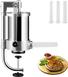 VEVOR Sausage Stuffer, 2.5LBS/1.5L Capacity, 304 Stainless Steel Vertical Sausage Stuffer, Sausage Filling Machine with 3 Stuffing Tubes, Suction Base and Manual Crank for Household or Commercial Use
