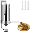 VEVOR Sausage Stuffer, 5LBS/3L Capacity, 304 Stainless Steel Vertical Sausage Stuffer, Sausage Filling Machine with 3 Stuffing Tubes, Suction Base and Manual Crank for Household or Commercial Use