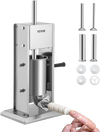 VEVOR Manual Sausage Stuffer, 5LBS/3L Capacity, Two Speed 304 Stainless Steel Vertical Sausage Stuffer, Sausage Filling Machine with 4 Stuffing Tubes, Suction Base for Household or Commercial Use
