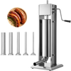 VEVOR Manual Sausage Stuffer 7L/15LBS Vertical Sausage Machine Dual-Speed, Food-Grade 304 Stainless Steel Meat Stuffer, Includes 5 Stuffing Tubes, for Home Kitchen Restaurant Commercial