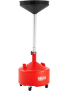VEVOR 8 Gallon Waste Oil Drain Tank, Industrial Fluid Drain Tank with Adjustable Funnel Height, Portable Oil Drainer with Wheels, Fluid Fuel Transfer Drainage for Auto Repair Shops, Garages, Red
