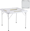 VEVOR Mahjong Table, Square 4 Player Folding Card Table with 4 Cup Holders & 4 Chip Trays, Portable Domino Game Table with 1 Set of Dominoes for Mahjong Poker Puzzles, 35.4 x 35.4-inch, White