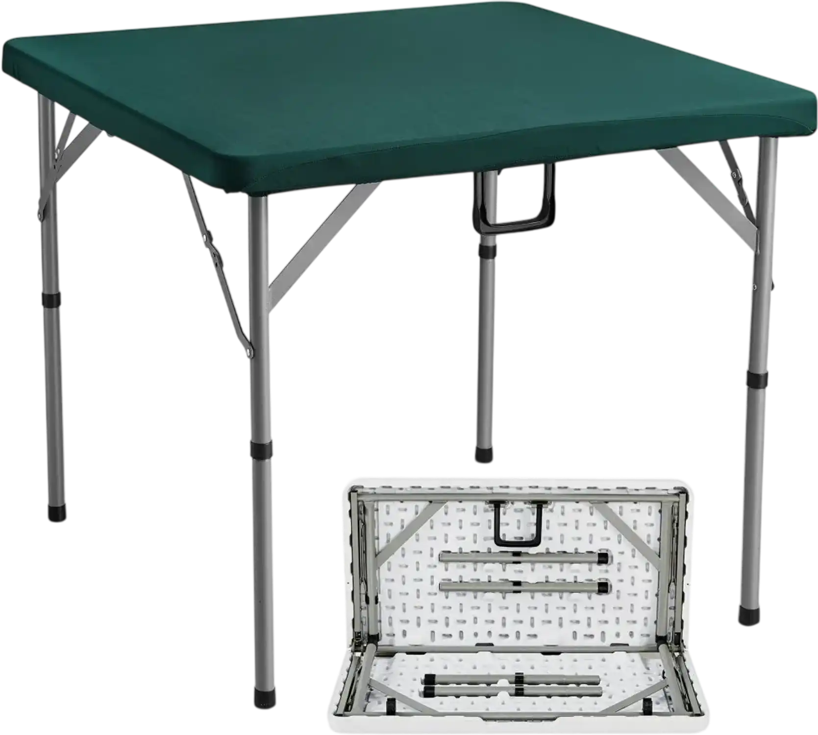 Vevor Mahjong Table Fold-in-Half 4-Player Card Table with Wear-Resistant Green Tabletop New