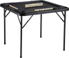 VEVOR Mahjong Table, Square 4 Player Folding Card Table with 4 Cup Holders & 4 Chip Trays, Portable Domino Game Table with 1 Set of Dominoes for Mahjong Poke Puzzles, 35.4 x 35.4-inch, Black