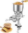 VEVOR Manual Grain Mill with High Hopper, Hand-Crank Corn Grinder, Heavy Duty Cast Iron Wheat Grinding Mill with Stable Table Clamp for Grains Spices Coffee Beans Nuts
