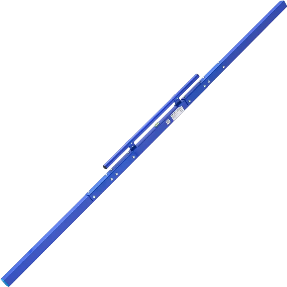 VEVOR Concrete Screed 96 in Length Manual Screed Board Aluminum Alloy Blue, Built-in Bubble Level, Powder-coated Finish, Lightweight Paver Leveling Tool for Patio, Sidewalk, Garage Floor Finishing